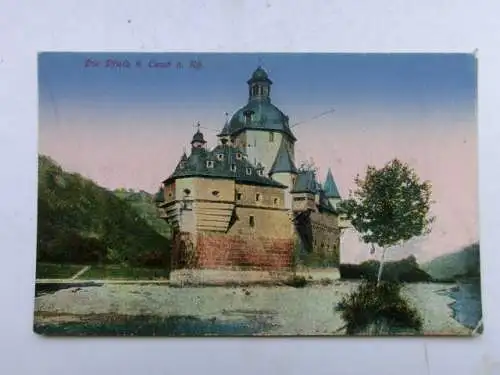 Alte AK Die Pfalz Caub am Rhein um 1925 [B1104]