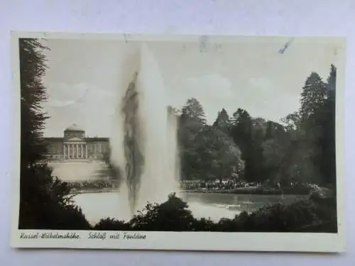 Alte AK Kassel Wilhelmshöhe Schloß Fontäne 1941 [W540]