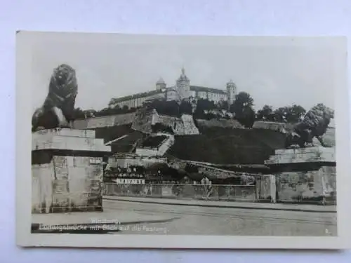 Alte AK Würzburg Festung Ludwigsbrücke [W587]