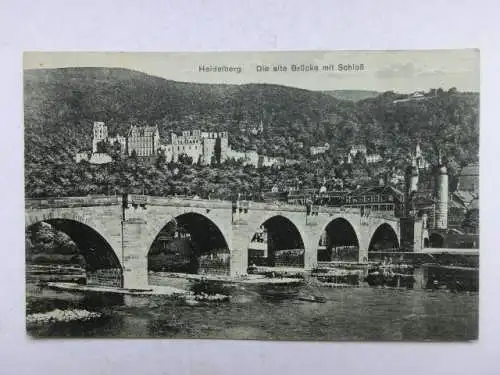 Alte AK Heidelberg Alte Brücke Schloß 1928 [W594]