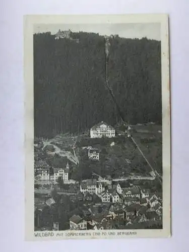 Alte AK Wildbad mit Sommerberg Bergbahn [W639]