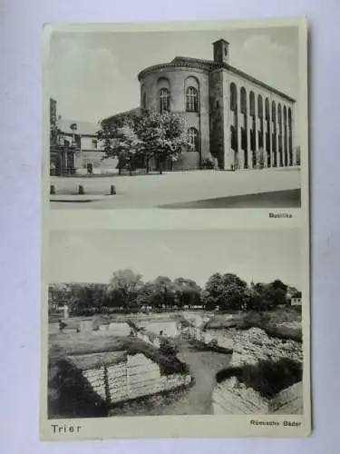 Alte AK Trier Basilika Römische Bäder 1938 [W727]