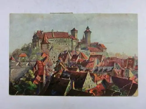 Alte AK Künstlerkarte Nürnberg Burg 1917 [W731]