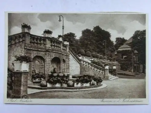 Alte AK Bad Nauheim Brunnen Kurhausterrasse um 1940 [B1106]