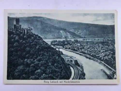 Alte AK Niederlahnstein Burg Lahneck um 1940 [B1115]