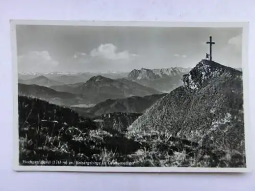 Alte AK Kaisergebirge Hochgerngipfel Gipfelkreuz [B1173]