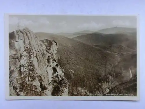 Alte AK Bad Harzburg Rabenklippe Brocken [B1240]