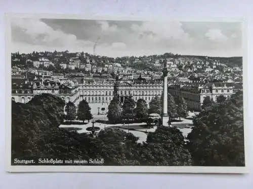 Alte AK Stuttgart Schlossplatz um 1930 [W522]