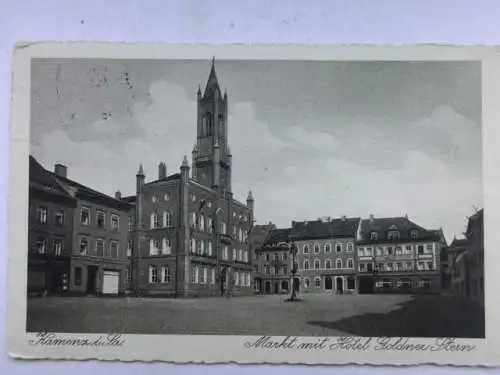 Alte AK Kamenz Markt Hotel Goldener Stern 1939 [W609]