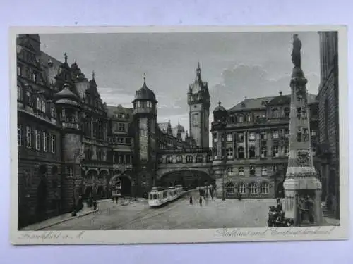 Alte AK Frankfurt Rathaus Einheitsdenkmal [W628]