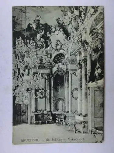 Alte AK Bruchsal Gr. Schloß Marmorsaal um 1920 [W642]