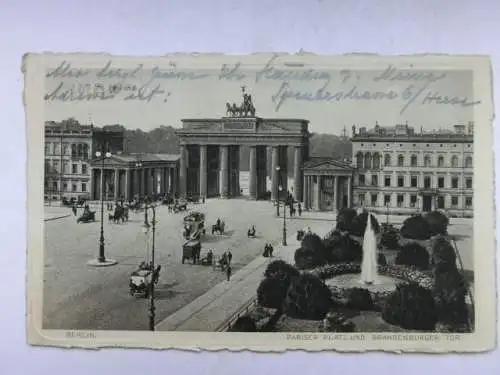 Alte AK Berlin Pariser Platz Brandenburger Tor 1926 [W668]