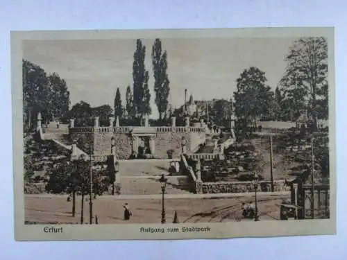 Alte AK Erfurt Aufgang zum Stadtpark 1920 [W681]