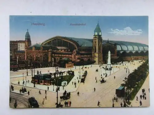 Alte AK Hamburg Hauptbahnhof um 1925 [W716]