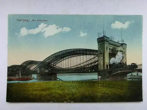 Alte AK Hamburg Alte Elbbrücke um 1925 [W717]