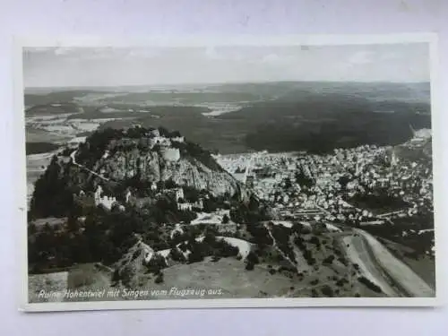 Alte AK Singen Hohentwiel v. Flugzeug aus 1942 [W720]