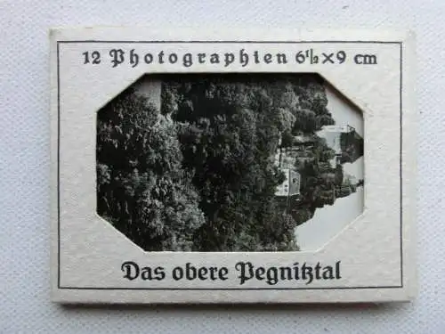 Alte AK Pegnitz Tal Mäppchen 12 Aufnahmen 7,5 x 9,5 [B1255]