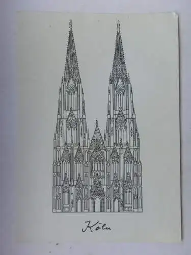 Alte AK Köln Dom Zeichnung [aO1704]