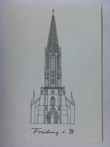 Alte AK Freiburg Münster Zeichnung [aO1705]