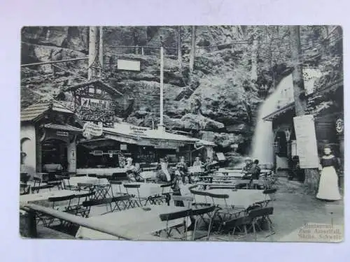 Alte AK Restaurant Zum Amselfall Sächsische Schweiz [R505]