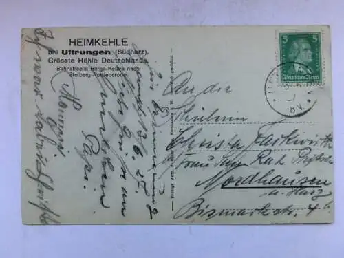 Alte AK Uftrungen Höhle Heimkehle 1925 [R508]