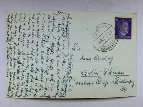 Alte AK Triberg vom Dreikaiserfelsen 1942 [R524]