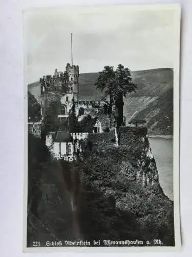 Alte AK Aßmannshausen Schloß Rheinstein 1937 [R536]