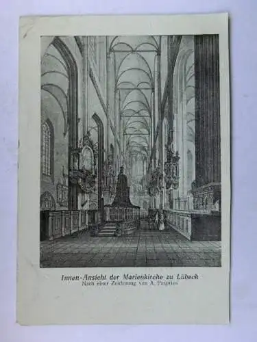 Alte AK Lübeck Marienkirche Innenansicht 1914 [R552]