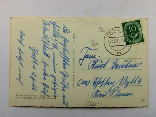 Alte AK Fulda Dom Michaelskirche Frauenberg 1951 [R559]