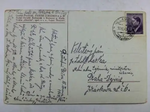 Alte AK Gemäldekarte Gustav Pavilcek Häuser Dorf 1943 [R662]