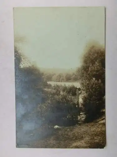 Alte AK Fotokarte Unbekannter Ort See Heide [R669]