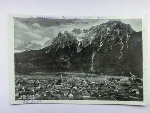 Alte AK Mittenwald mit Karwendel 1939 [R674]