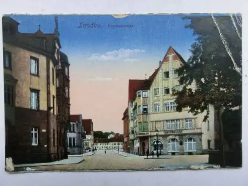 Alte AK Landau Kirchstraße 1921 (m. Knick) [R690]