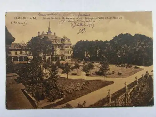 Alte AK Höchst Neues Rathaus 1919 [R714]