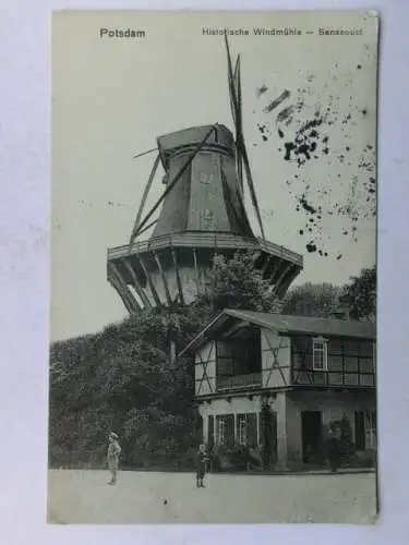 Alte AK Potsdam Windmühle Sanssouci 1914 [R572]