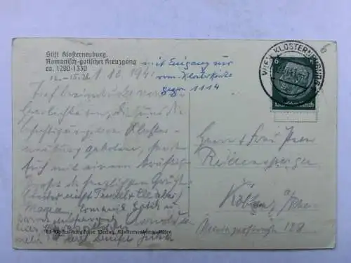 Alte AK Stift Klosterneuburg 1941 [R584]
