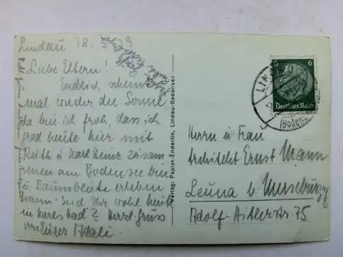 Alte AK Lindau Hafeneinfahrt 1939 [R586]