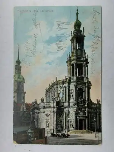 Alte AK Dresden Hofkirche 1907 (st. knitterig) [R634]