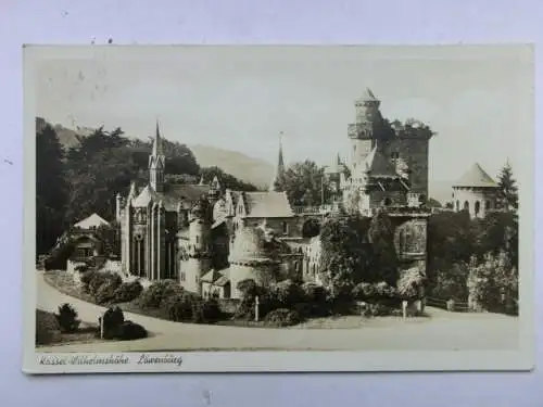 Alte AK Kassel Wilhelmshöhe Löwenburg 1940 [R637]