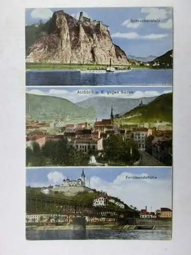 Alte AK Aussig Mehrbildkarte Usti nad Labem 1924 [R425]