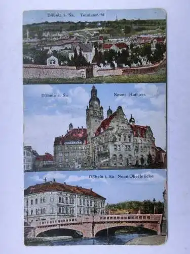 Alte AK Döbeln Mehrbildkarte 1923 [R428]