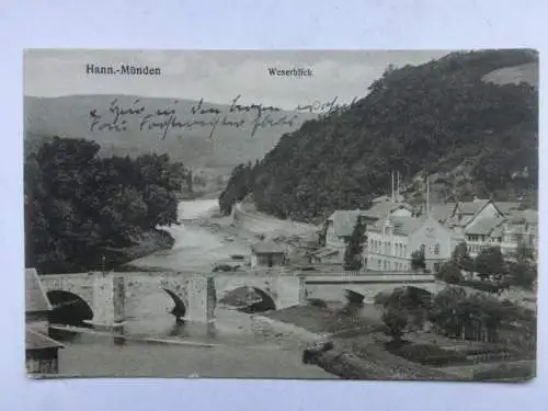 Alte AK Hann. Münden Weserblick 1917 [R457]