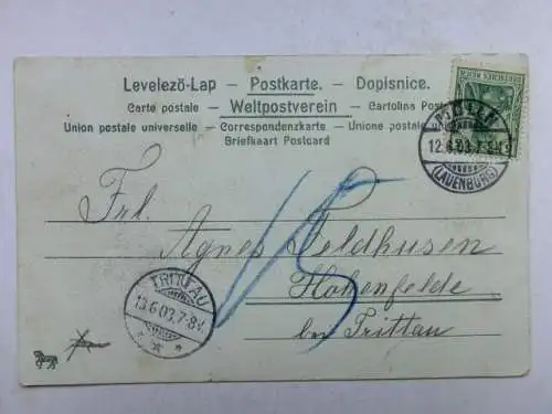 Alte AK Grußkarte m. Telegramm Kinder Boot 1903 [R469]
