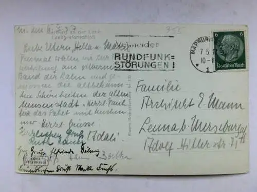 Alte AK Marburg Landgrafenschloss 1937 [R528]