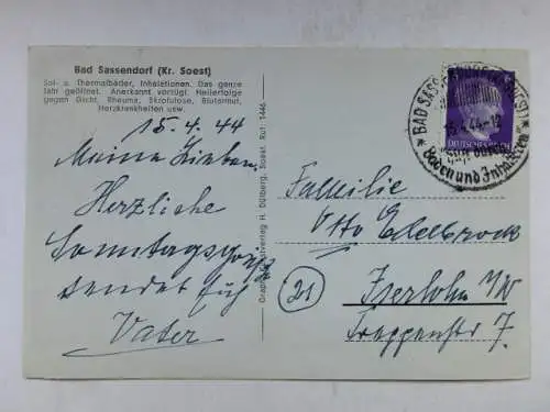 Alte AK Bad Sassendorf Im Kurpark 1944 [R530]