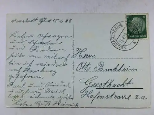 Alte AK Neustadt Glewe Alte Burg 1938 [R545]