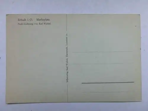 Alte AK Erbach Odenwald Marktplatz Zeichnung [R675]