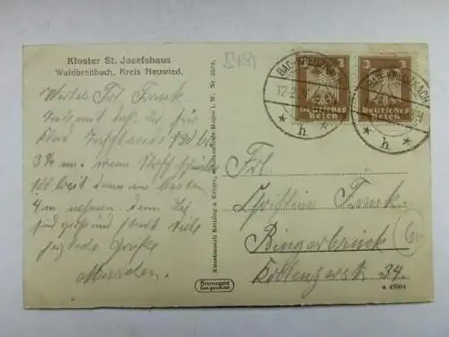 Alte AK Waldbreitbach Kloster St. Josefshaus 1926 [R677]