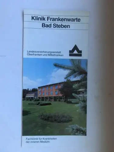 Alte AK Prospekt Bad Steben Fachklinik Frankenwarte um 1980 [aX1083]