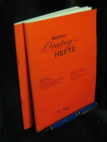 Lutter, Hans (Redakteur): 2x Berliner Dialog-Hefte (4,5) - Zeitschrift der Gesellschaft zur Förderung des christlich-marxistischen Dialogs e.V. 